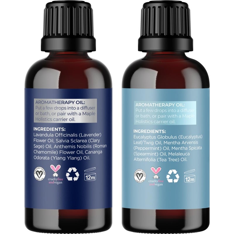 Maple Holistics خليط زيوت عطرية للعلاج بالروائح - مجموعة زيوت عطرية للناشرات مع خليط زيت الأحلام وخليط زيت التنفس - زيوت عطرية نقية 100% يجب أن تتوفر - 1 أونصة سائلة لكل منها - Image 4