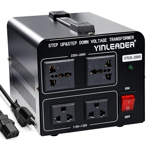 Yinleader 2000W Voltage Converter Transformer(110V to 220V OR 220V to 110V) 2000 Watt Step Up/Down Converter 110/120 Volt - 220/240 Volt w/US Power Cord,Circuit Breaker Protection (VTUS-2000) - Image 1