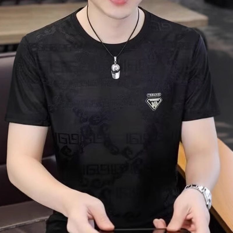 Printed Short-Sleeved T-Shirt For Men Men'S Half-Sleeved Large Size Summer Round Neck Fashion T-Shirt Breathable - Image 3