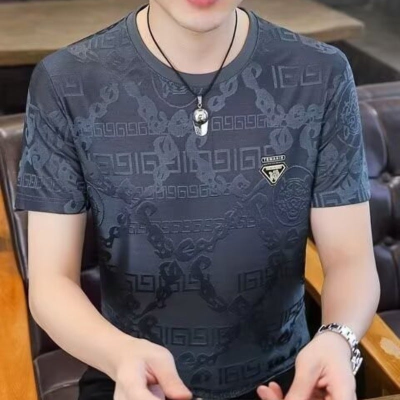 Printed Short-Sleeved T-Shirt For Men Men'S Half-Sleeved Large Size Summer Round Neck Fashion T-Shirt Breathable - Image 1