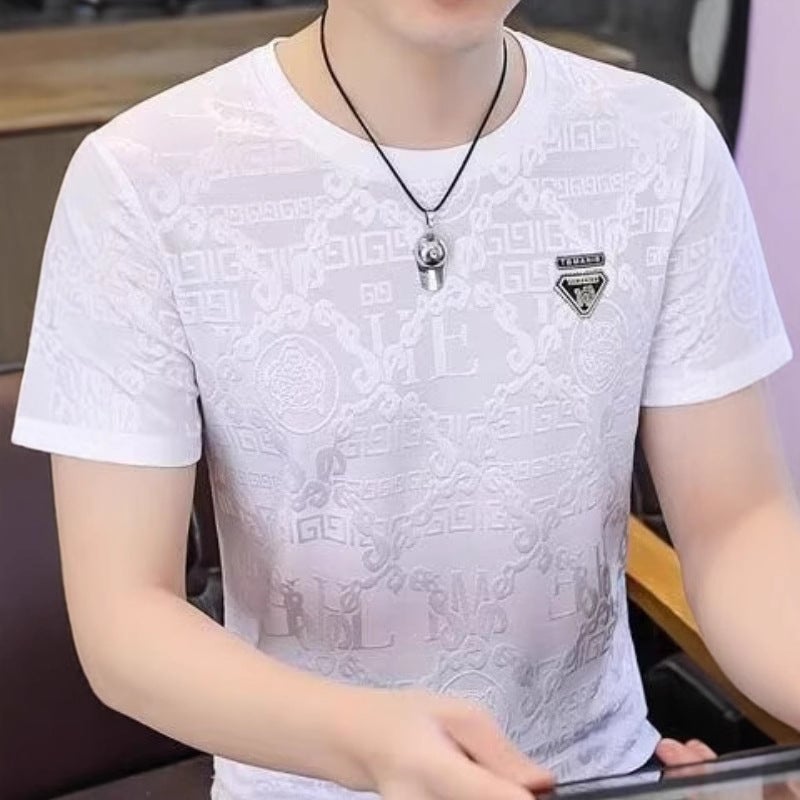 Printed Short-Sleeved T-Shirt For Men Men'S Half-Sleeved Large Size Summer Round Neck Fashion T-Shirt Breathable - Image 4