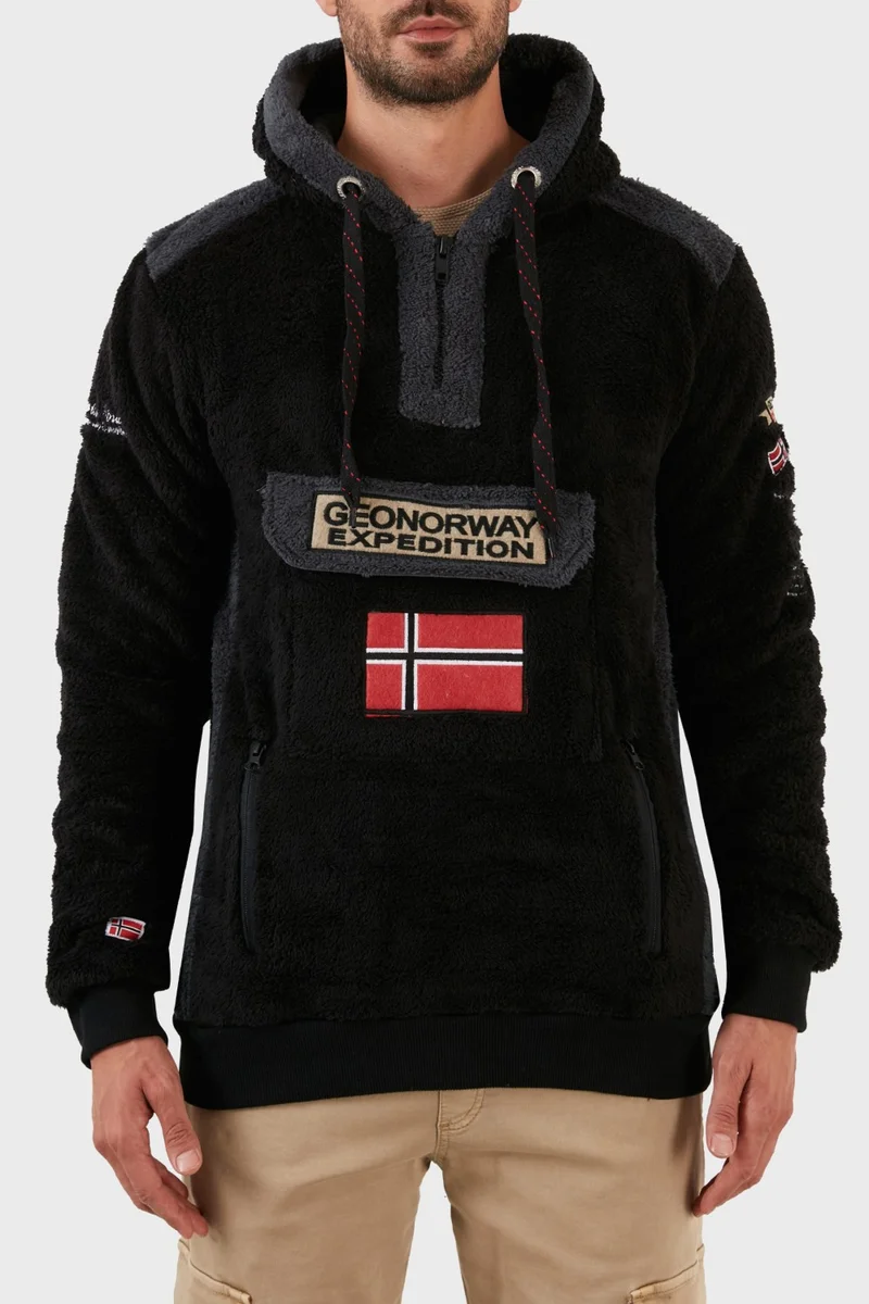 نورواي جيوغرافيكال Cotton Soft Texture Cold Resistant Hooded Polar Fleece Men's Polar Gymclass Shercoe