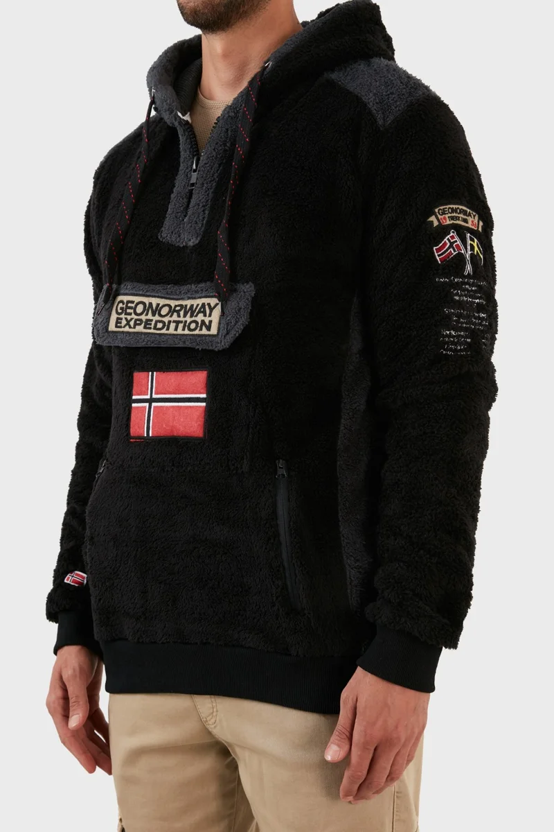 نورواي جيوغرافيكال Cotton Soft Texture Cold Resistant Hooded Polar Fleece Men's Polar Gymclass Shercoe