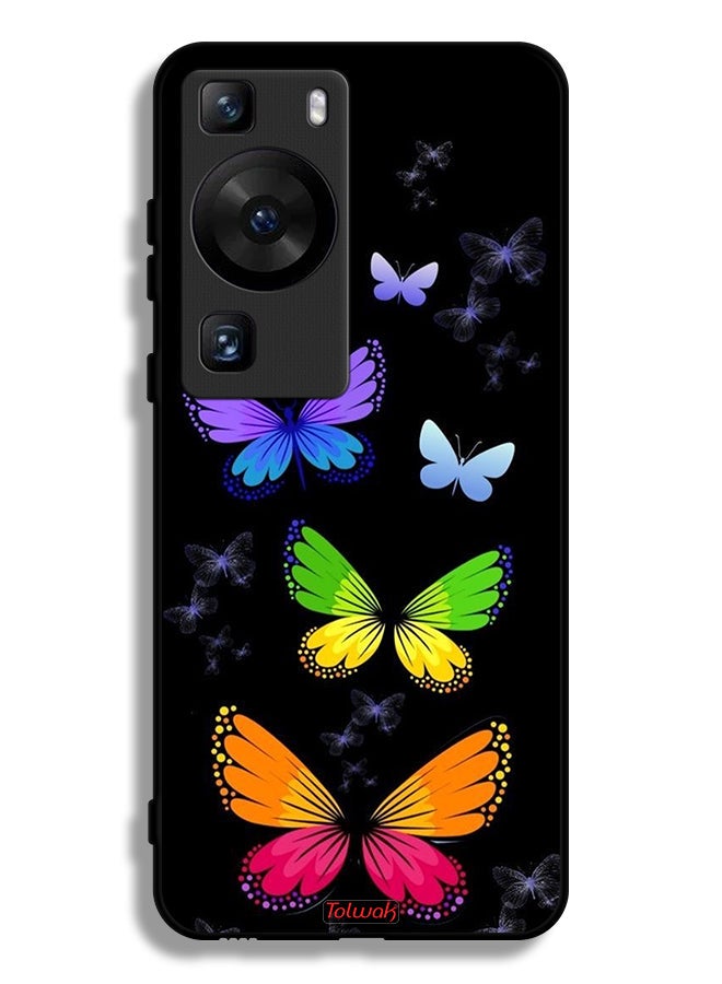 Tolwak Huawei P60 Pro Protective Case Cover Colorful Butterflies - Image 1