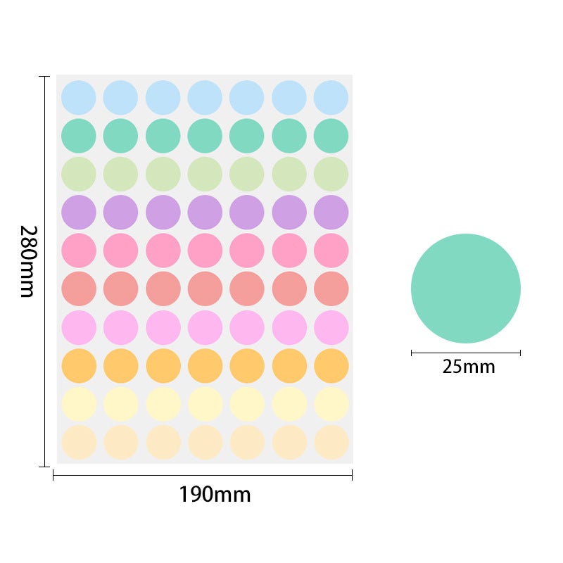 Generic Color Dot Label 19Mm Round Blank Logo Sticker Classification ...
