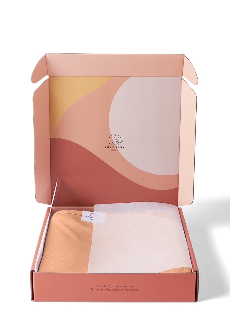 Anvi Baby Stretchy Bamboo Spandex Swaddle & Hat Peach 