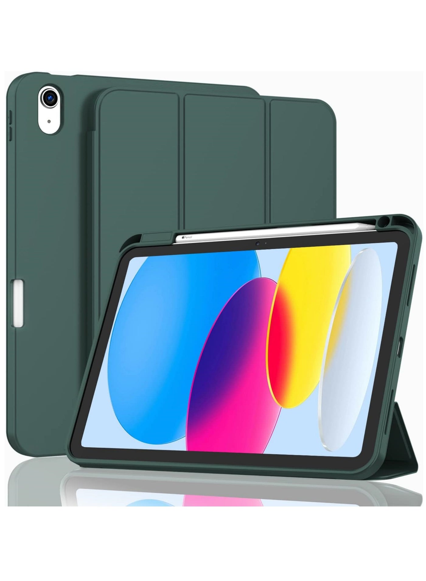 Case for iPad (A16) 11th 11 inch 2025 Gen iPad 11 Case/Case for iPad 10th Generation 10.9 Inch 2022 Built-in Pencil Holder Flexible Back Cover,Trifold Stand, Auto Sleep Wake Rebound Series for iPad 2022 Model A2696 A2757 A2777 10th Gen 10.9 Inch/iPad 11th Gen 11" 2025 A3354, A3355, A3356 Green