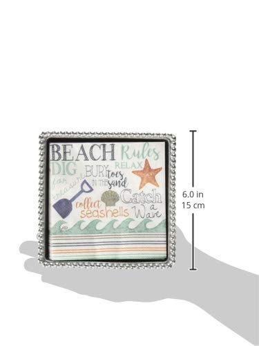 Mariposa Beach Chair Beaded Napkin Box, One Size, Silver - Image 3