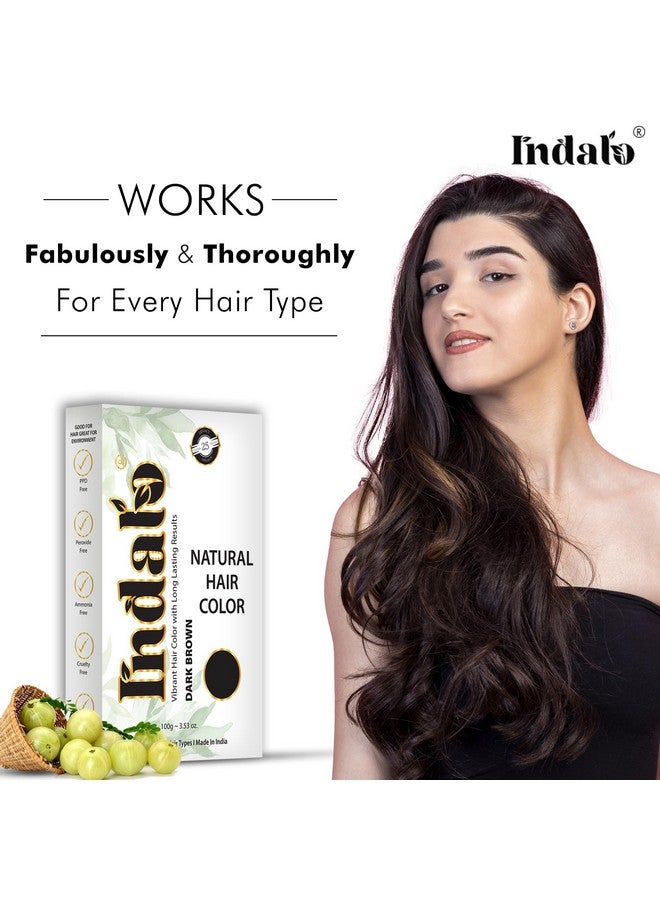 Indalo Natural Hair Color Dark Brown | No Ammonia, No Paraben, No Ppd, Dark Brown Hair Color | Suitable For Men & Women 100G - Image 2