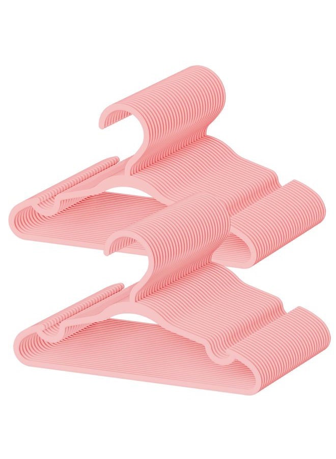 VIIBASE 60 Pack Baby Hangers - 12.83 Inch Ultra-Thin Non-Slip Plastic Hangers for Closet & Nursery, Ideal for Newborn, Infant, Toddler & Kids Clothing (Pants, Coats, Skirts, Dresses) - Pink - Image 1