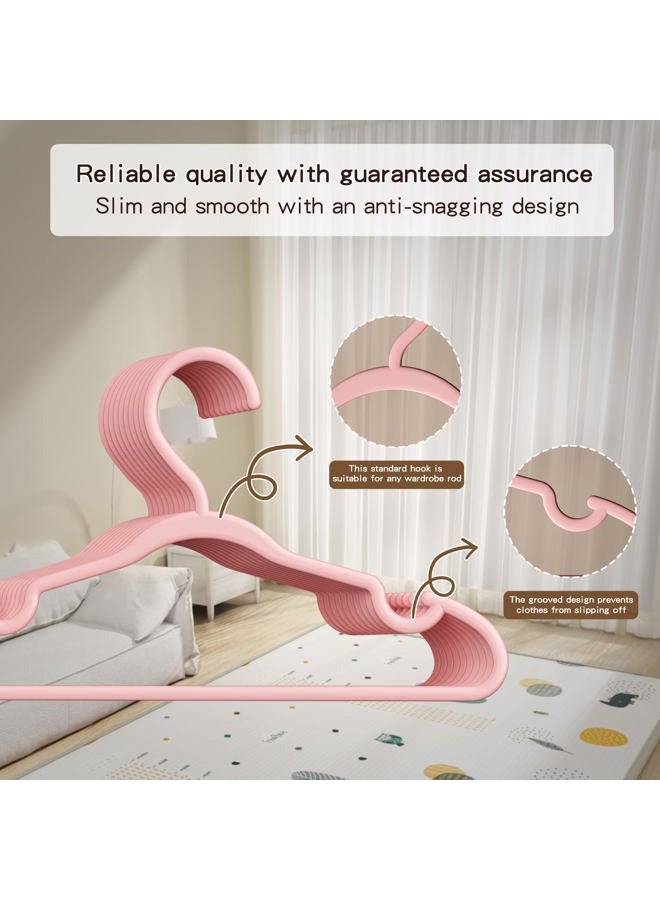 VIIBASE 60 Pack Baby Hangers - 12.83 Inch Ultra-Thin Non-Slip Plastic Hangers for Closet & Nursery, Ideal for Newborn, Infant, Toddler & Kids Clothing (Pants, Coats, Skirts, Dresses) - Pink - Image 3