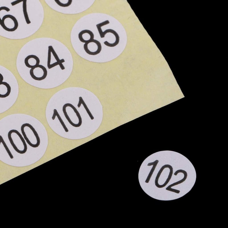 klarako 15 Sheets Round Sticky 1 to 102 Numbers Stickers, Self Adhesive Small Garment Numbered Labels, for Home, School & Office Use - Image 3