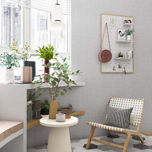 HELLKIT Grasscloth Peel and Stick Wallpaper Textured Gray Fabric Wallpaper Faux Linen Wallpapers 15.7"x78.8" Textured Contact Paper for Cabinets Self Adhesive Removable Wall Paper for Bedroom - Image 5