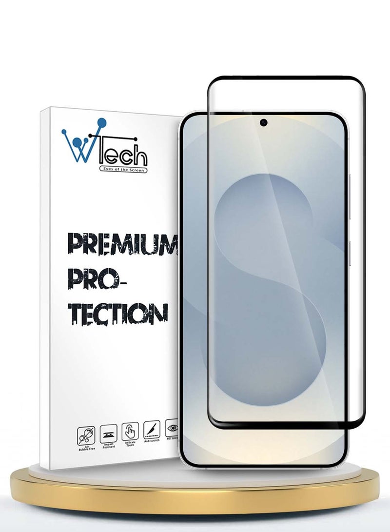 Wtech Samsung Galaxy S25 5G 2025 Premium EDGE-PRO Full Glue Full Cover Tempered Glass Screen Protector (MSGPCN) - Clear/Black - Image 1