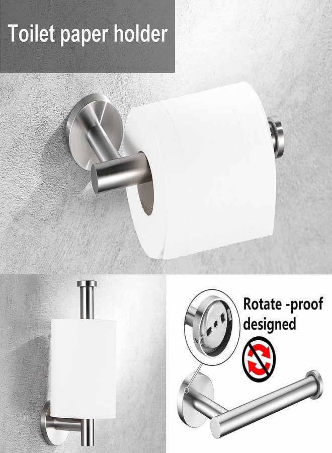 Kwanicas 6 Pieces Brushed Nickel Bathroom Hardware Accessories Set Hand Towel Ring 16&23.6 inch Round Towel Bar Silver Toilet Paper Holder Towel Hooks 2 Pieces SUS 304 Stainless Steel,Heavy Duty,Wall Mounted - Image 4