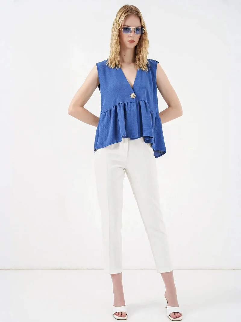 بيغ دارت BDART V-Neck Buttoned Sleeveless Blouse