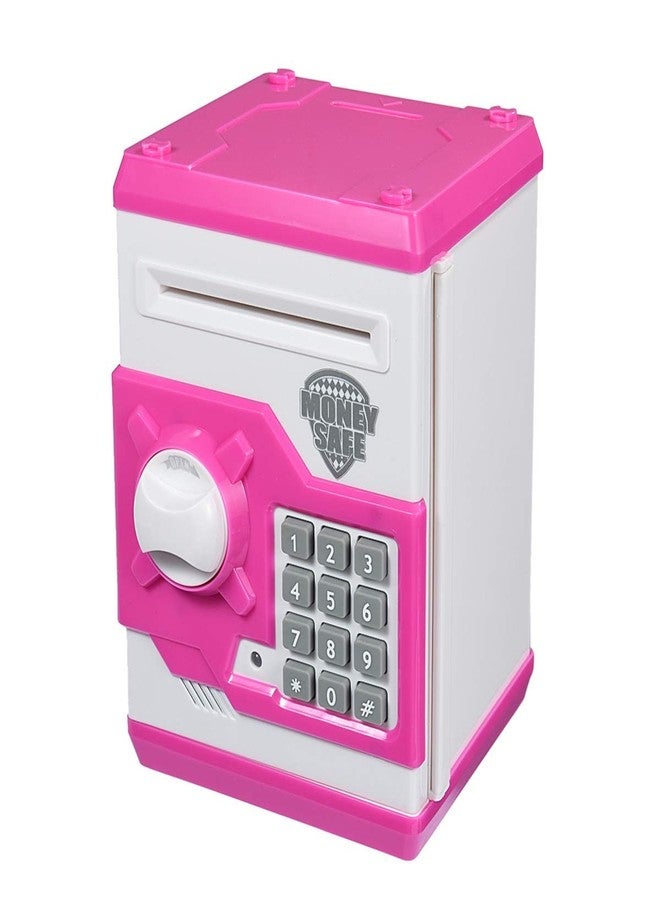 Qwifyu Piggy Bank for Boys Girls,Kids Safe Money Bank for 4 5 6 7 8 9 10 Year Old Girl Boy Birthday Gift,Electronic Password Money Saving Box ATM Safe Bank Toys for Kid (Pink) - Image 1