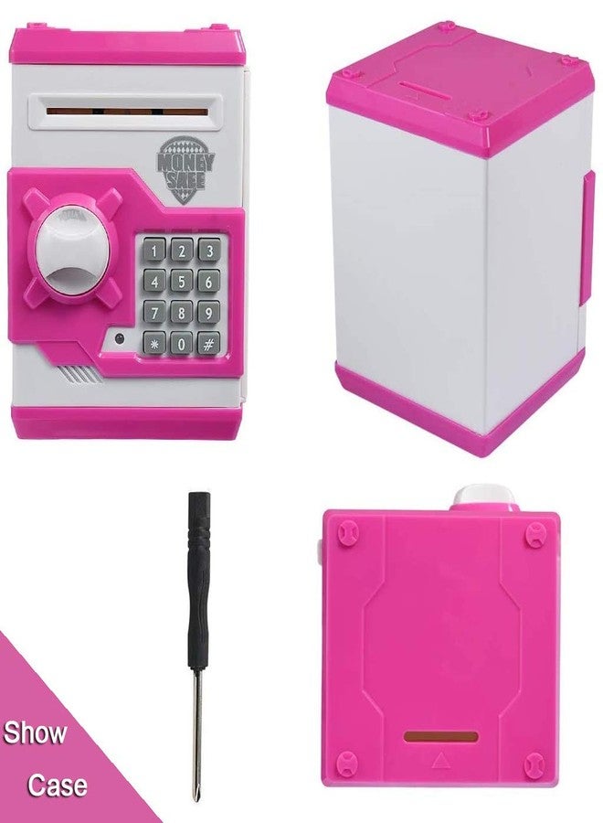 Qwifyu Piggy Bank for Boys Girls,Kids Safe Money Bank for 4 5 6 7 8 9 10 Year Old Girl Boy Birthday Gift,Electronic Password Money Saving Box ATM Safe Bank Toys for Kid (Pink) - Image 4