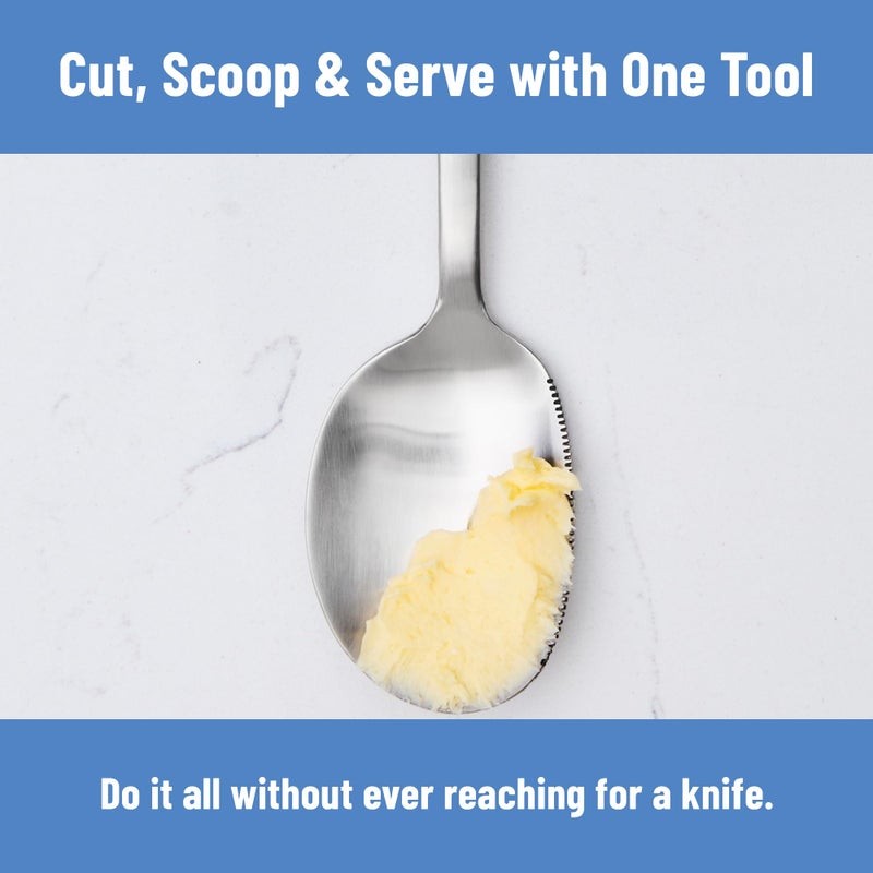 Misen Serrated Chef Spoon â€“ Stainless Steel Multipurpose Cooking Spoon with Cutting Edge for Slicing Avocados Scooping Casseroles Breaking Ground Meat and Serving at the Table - Image 2