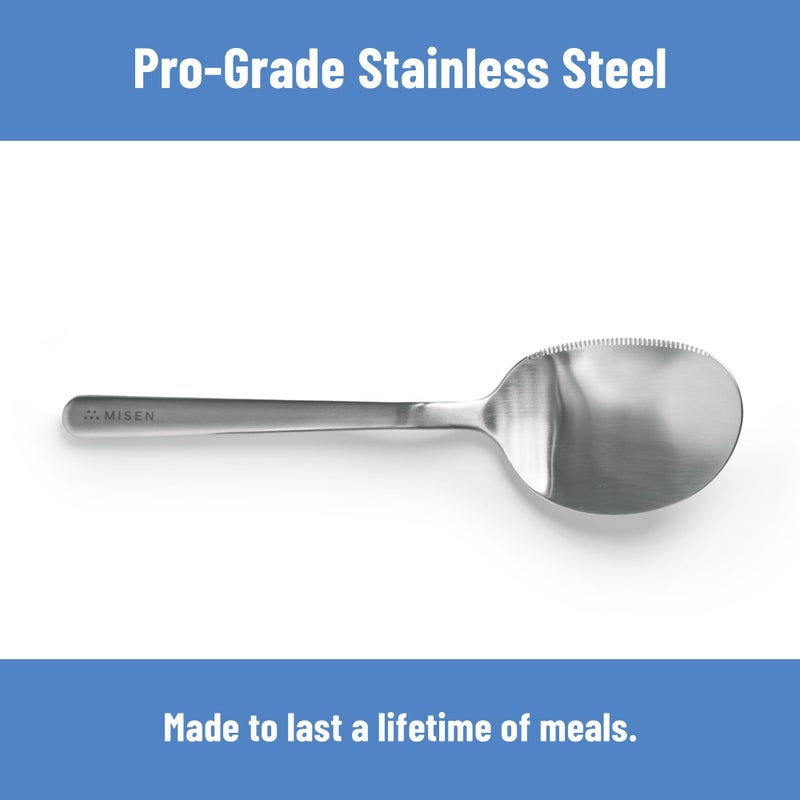 Misen Serrated Chef Spoon â€“ Stainless Steel Multipurpose Cooking Spoon with Cutting Edge for Slicing Avocados Scooping Casseroles Breaking Ground Meat and Serving at the Table - Image 4