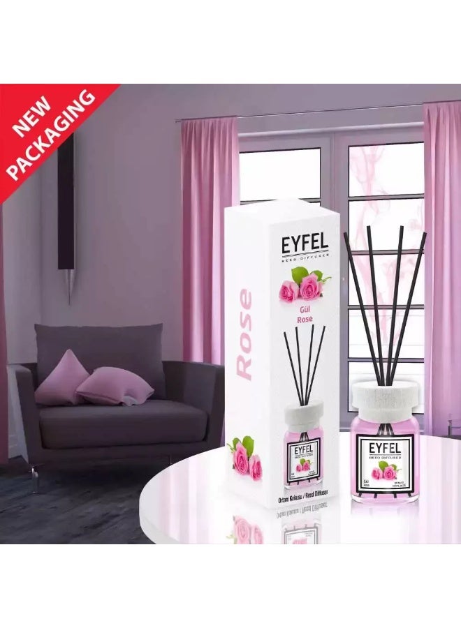 Eyfel Perfume Aroma diffuser, Home Fragrance With Sticks & Rose Fragrance - 120ml - Image 2