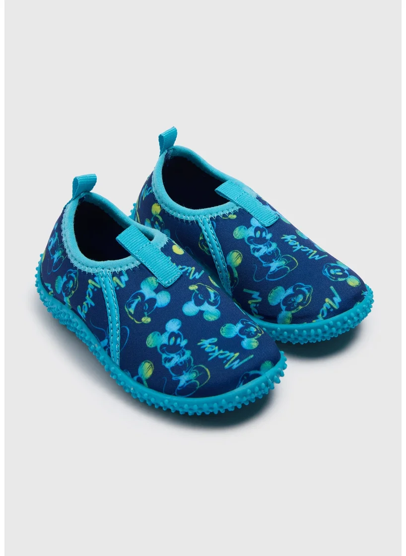 Matalan Boys Navy Mickey Mouse Swim Shoes