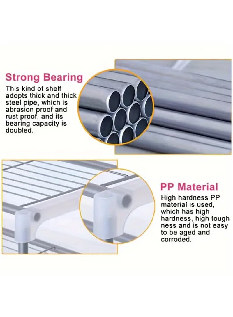وحدة رفوف أرفف فرن ميكروويف متعدد الوظائف 2 - طبقة متعددة الوظائف رف تخزين المطبخ رف تخزين (أسود)