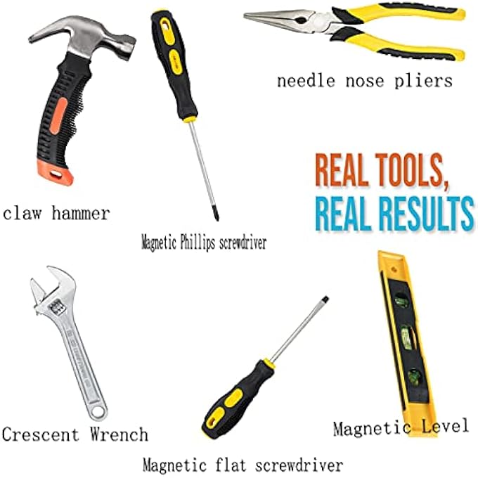 KIDS TOOL SET, PORTABLE KIDS TOOL BAG, REAL METAL HAND TOOLS, REAL TOOLS FOR PROFESSIONAL DIY AND WOODWORKING (21PCS) - Image 3