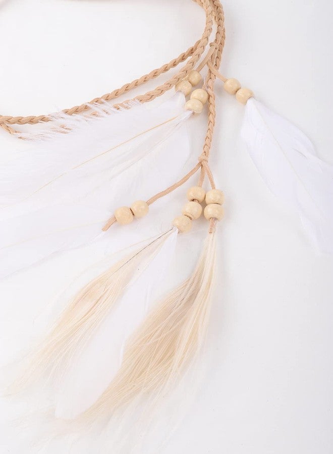 جموريت طوق رأس بوهيمي مزين بالريش، قطعة رأس هندية غجرية، طوق شعر بشرابة قابلة للتعديل، إكسسوارات هيبي للنساء والفتيات - Image 4