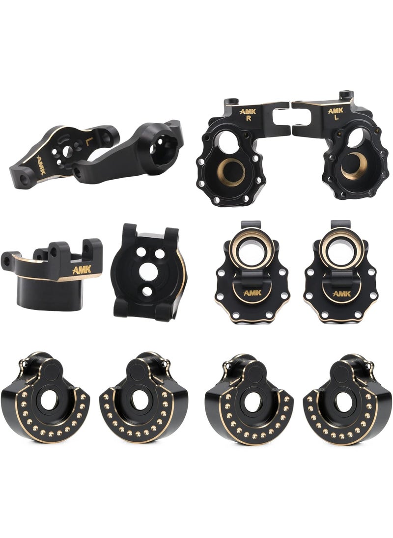 AMK TRX4 Brass Brass Caster Blocks Steering Knuckle Rear Axle Mount Housings Inner Brass Counter Weight for 110 RC Crawler TRX6 TRX4 Upgrade Parts B 6in1  - Image 1
