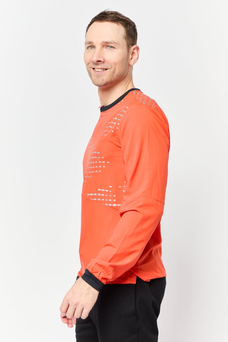 Hoka Men Sportswear Fit Long Sleeve Outdoor Wind Shell Jacket, Orange - Image 4