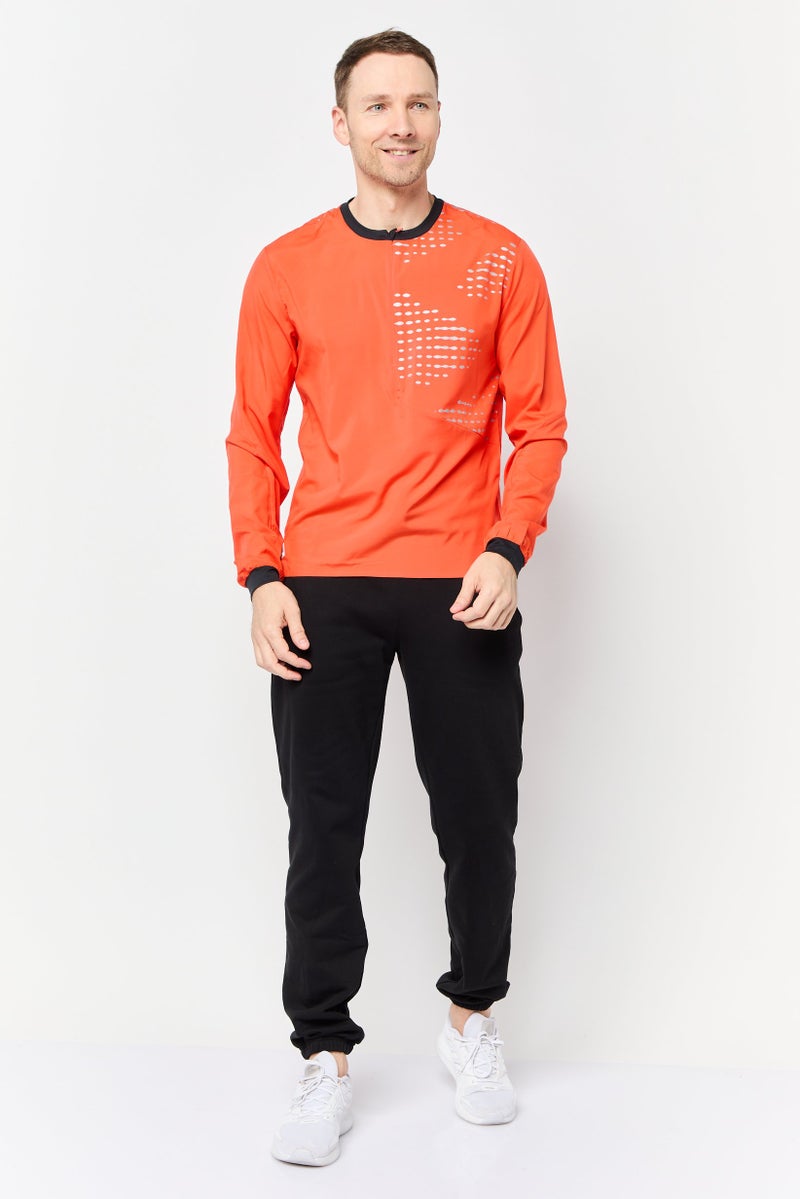 Hoka Men Sportswear Fit Long Sleeve Outdoor Wind Shell Jacket, Orange - Image 3