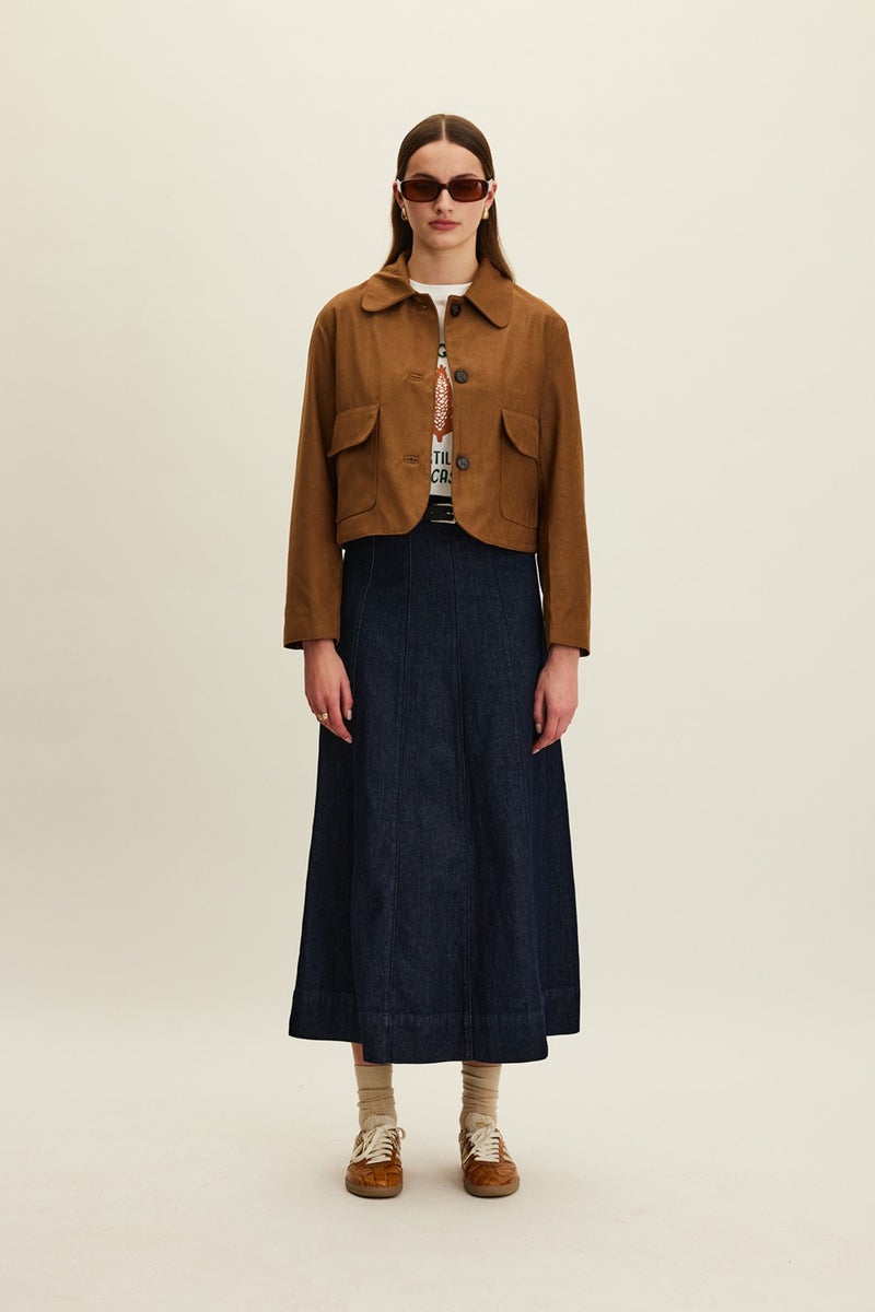 Manuka Denim Flounce Skirt Deep Blue  - Image 1