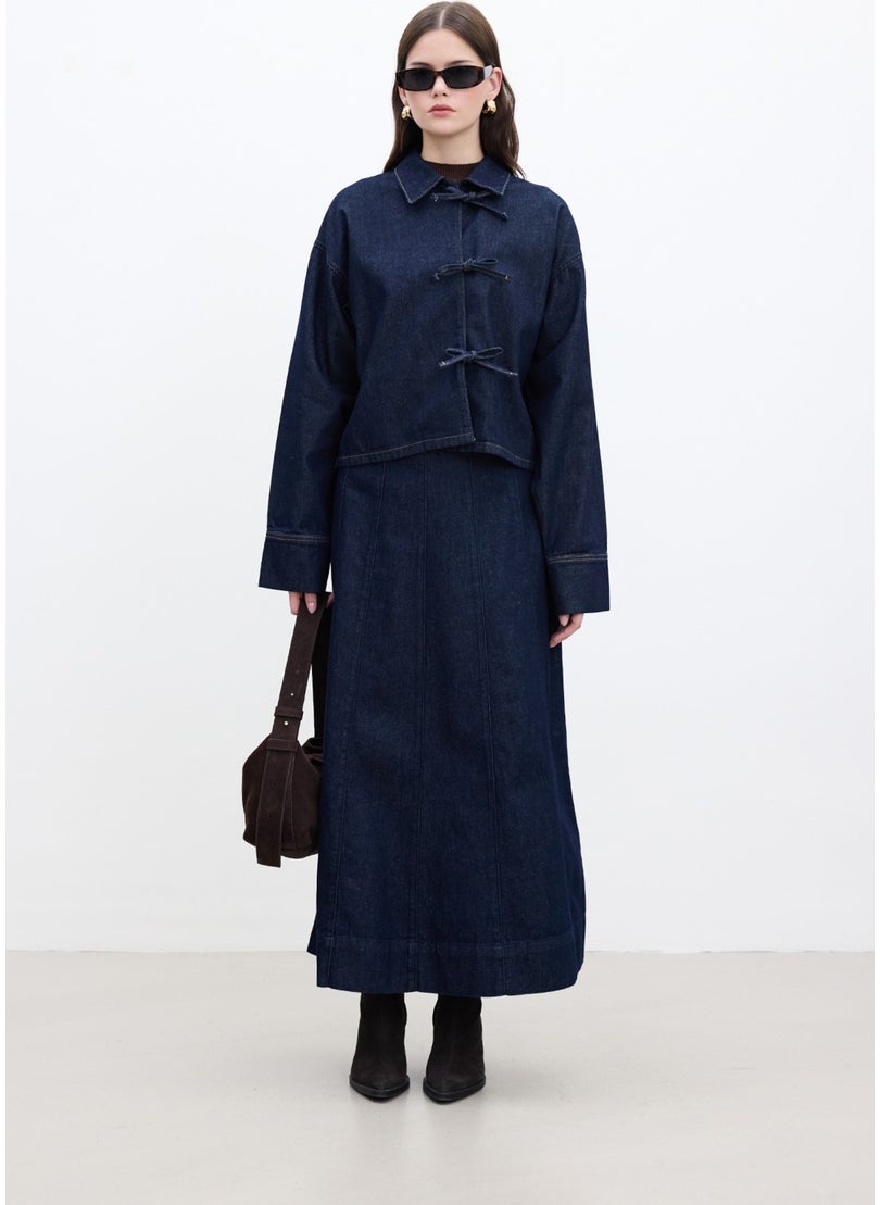 Manuka Denim Flounce Skirt Deep Blue  - Image 2