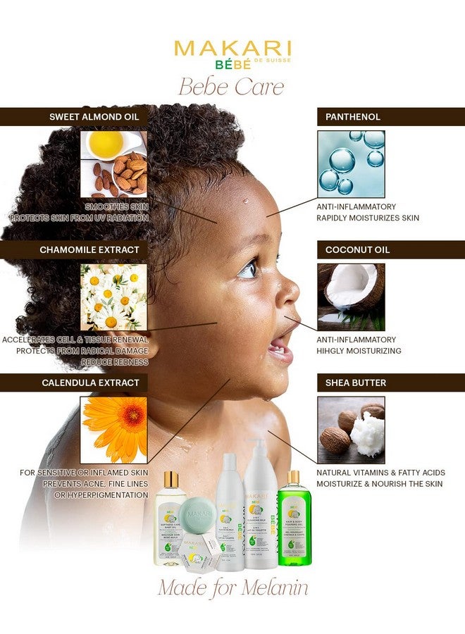 MAKARI Bebe 3 Piece Shower Gift Set - Foaming Gel, Cleansing Milk & Oil, Gentle, Nourishing & Calming Bath Routine for Newborn and Up, Hypoallergenic & Paraben-Free Baby Care Products - Image 5