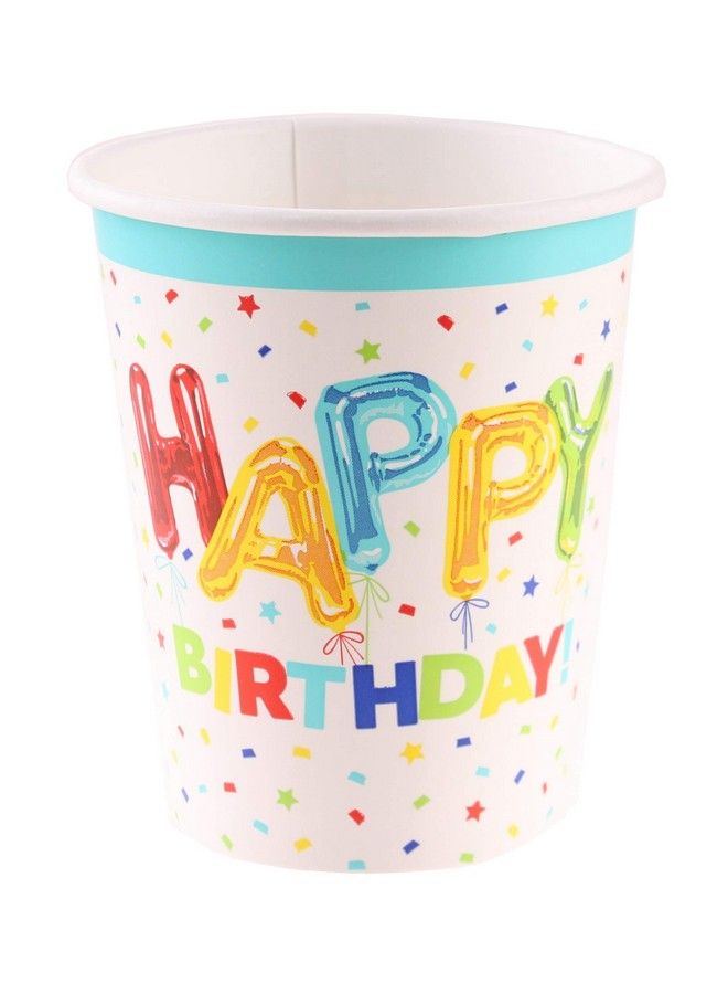 Unique Disposable Paper Cups 9 Oz ; Happy Balloon Birthday ; 8 Pcs - Image 4