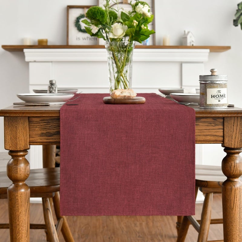 Artoid Mode Dark Red Summer Table Runner, 13x36 Inch Seasonal Fall Autumn Machine Washable Kitchen Dining Table Decoration for Home Party Decor - Image 3