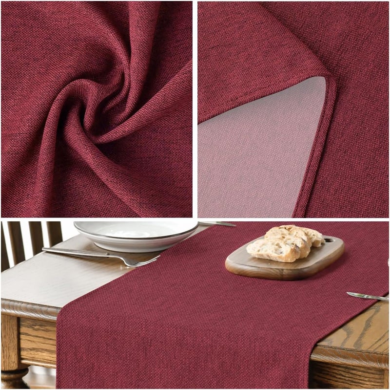 Artoid Mode Dark Red Summer Table Runner, 13x36 Inch Seasonal Fall Autumn Machine Washable Kitchen Dining Table Decoration for Home Party Decor - Image 4