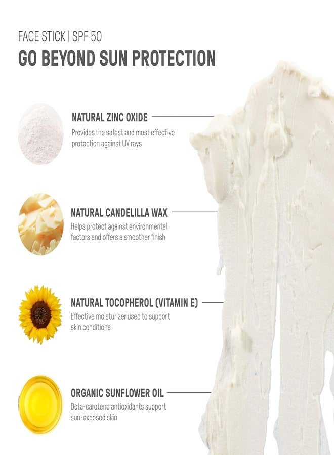 Raw Elements Face Stick SPF 50 All-Natural Mineral Sunscreen - Reef Safe, Water Resistant, Broad Spectrum UVA/UVB Protection, Safe For All Ages, Travel Size 1 oz 2PK - Image 4