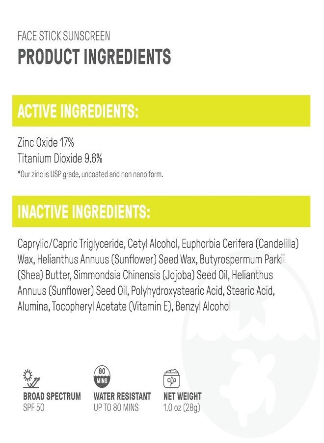 Raw Elements Face Stick SPF 50 All-Natural Mineral Sunscreen - Reef Safe, Water Resistant, Broad Spectrum UVA/UVB Protection, Safe For All Ages, Travel Size 1 oz 2PK - Image 5