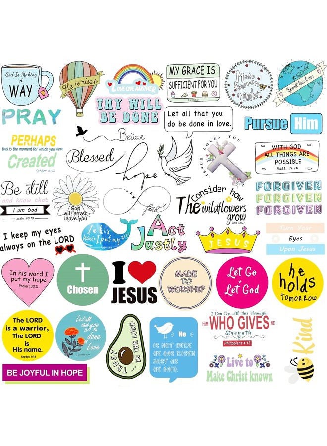 KASANYER Inspirational Christian Water Bottle Stickers Laptop Vinyl Waterproof Bible Verses Stickers Jesus Faith Journal Stickers Religious Christian Gifts - Image 3