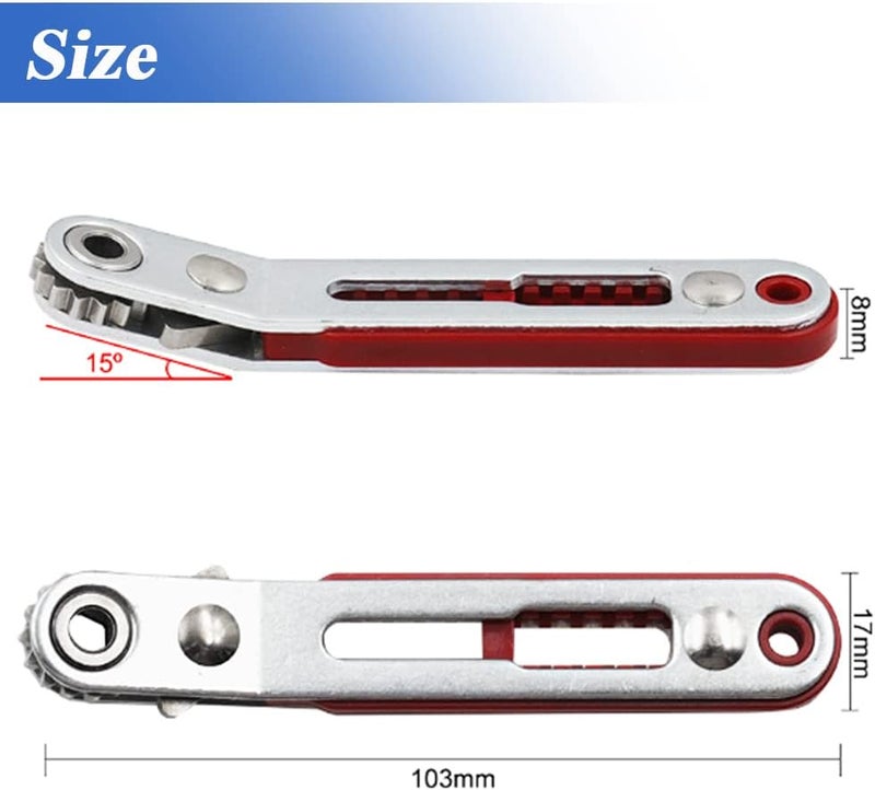 Eyech Mini Ratchet Wrench Screwdriver14 Inch Hex Screwdriver Bit Drive Ratchet Wrench Elbow Head  Flat Head Reversible Drive Handle - Image 2