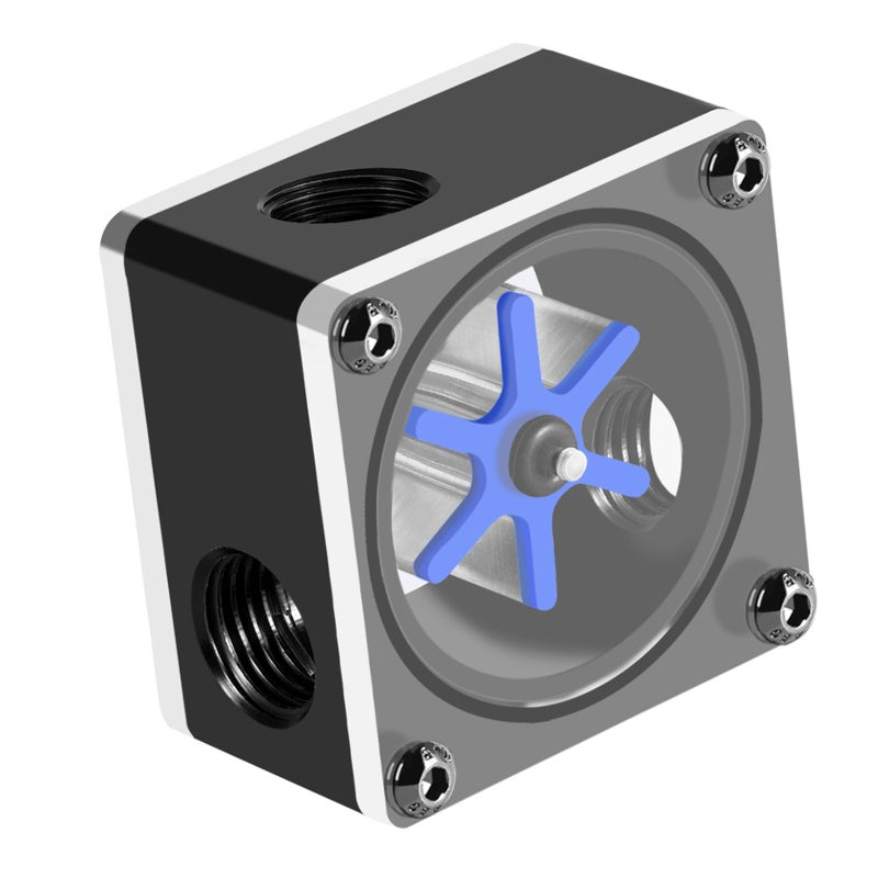 PC Water Cooling Flow Meter Indicator - 6 Impeller High-Quality POM Acrylic Water Flow Meter for PC Water Cooling System with Silicone Sealing Ring Easy Install - Image 3