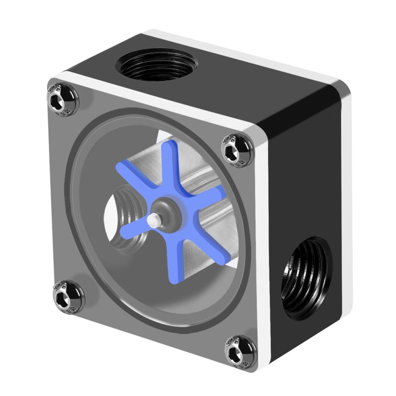 PC Water Cooling Flow Meter Indicator - 6 Impeller High-Quality POM Acrylic Water Flow Meter for PC Water Cooling System with Silicone Sealing Ring Easy Install - Image 1