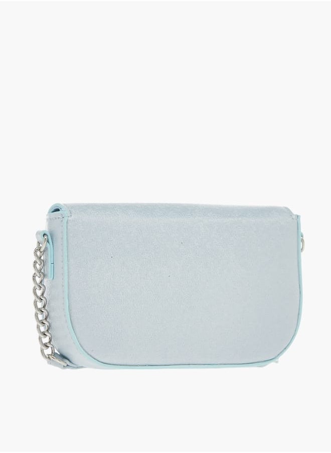 Celeste Girls Bow Embellished Crossbody Bag with Chain Detail Strap and Flap Closure  - Image 3