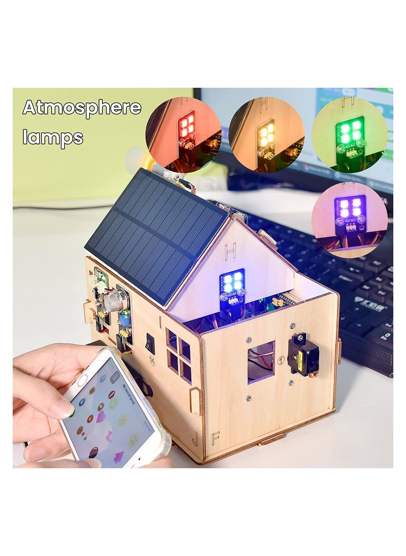 Keyestudio - KEYESTUDIO Micro bit Smart Home Starter Kit with Micro bit V2, Make Code Blocks & Python Code - Wireless Remote Control APP - Solar & Micro USB Charging - RGB, i2c LCD for Kids Coding - Image 1