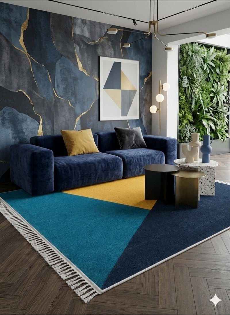 Luxury 3D Printed Modern Geometric Carpet Alternative - Washable Non-Slip Dots Backing - Size 160x230 cm - Modern Prism Model - Image 1