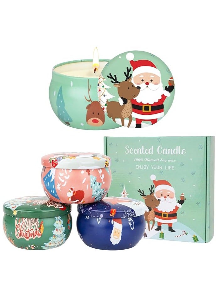KEARLGMBH هدايا الشموع المعطرة للنساء، هدية عيد الميلاد، مجموعة هدايا شموع معطرة مكونة من 4 قطع، شموع معطرة بشمع الصويا، مجموعة هدايا شموع عطرية لعيد الميلاد، مجموعة شموع معطرة لعيد الميلاد - Image 1