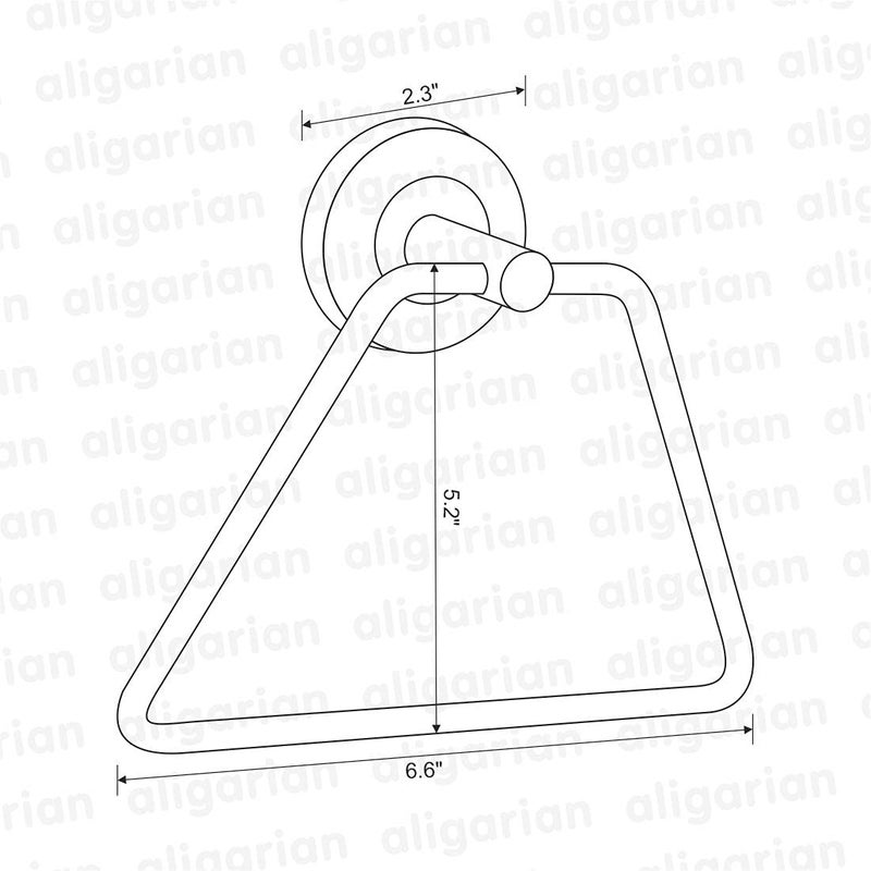 aligarian Steel Wall Mounted Triangle Solid Towel Ring-Round Base - Image 3