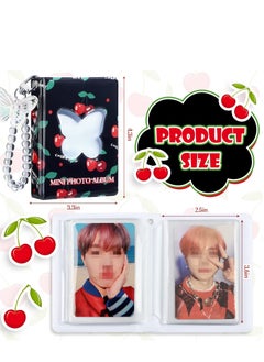 Y&D 3 Inch Mini Photo Album Set Kpop Photocard Holder Book Binder With Pendant And Diy Keychian For Collecting Picture, 40 Pockets(Cherry, Butterfly)  - Image 2